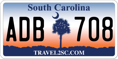 SC license plate ADB708