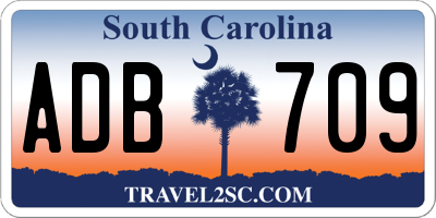 SC license plate ADB709