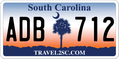SC license plate ADB712