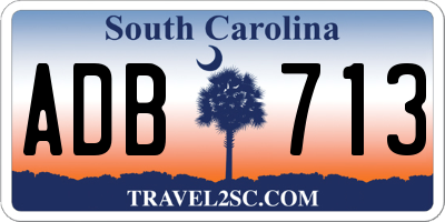 SC license plate ADB713