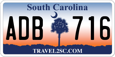 SC license plate ADB716