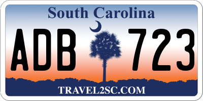 SC license plate ADB723