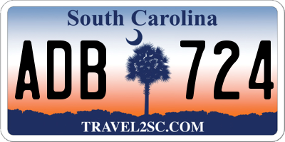 SC license plate ADB724