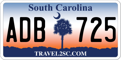 SC license plate ADB725