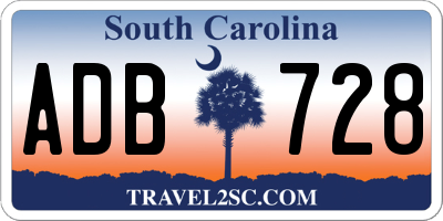 SC license plate ADB728
