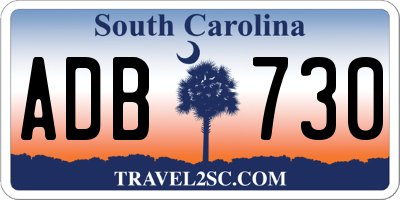 SC license plate ADB730