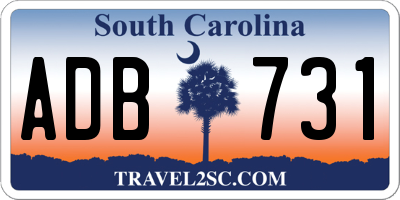 SC license plate ADB731
