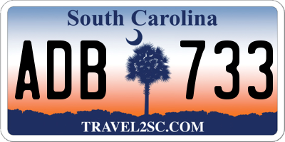 SC license plate ADB733