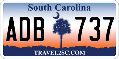SC license plate ADB737