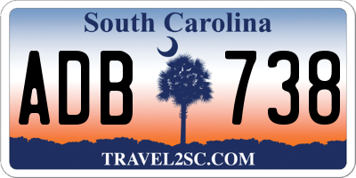 SC license plate ADB738