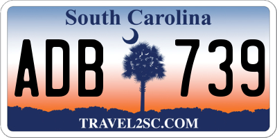 SC license plate ADB739