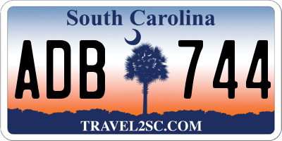 SC license plate ADB744