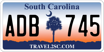 SC license plate ADB745