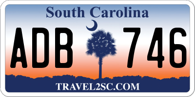 SC license plate ADB746