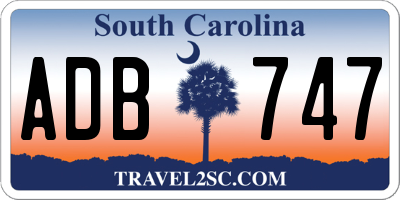 SC license plate ADB747