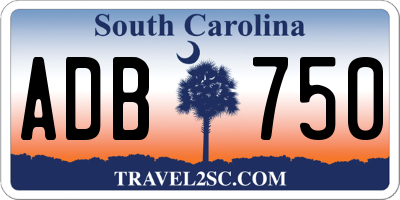 SC license plate ADB750