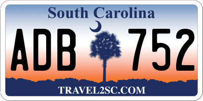 SC license plate ADB752