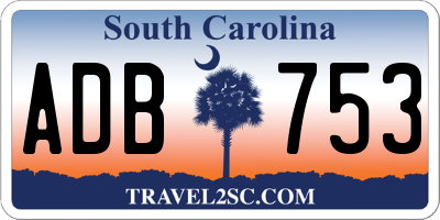 SC license plate ADB753