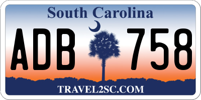 SC license plate ADB758