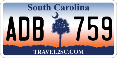 SC license plate ADB759