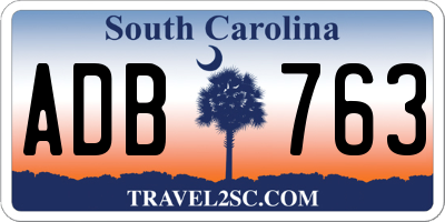 SC license plate ADB763