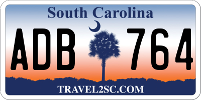 SC license plate ADB764
