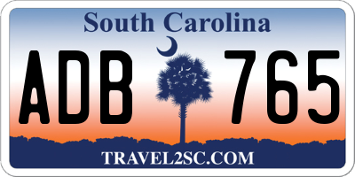 SC license plate ADB765