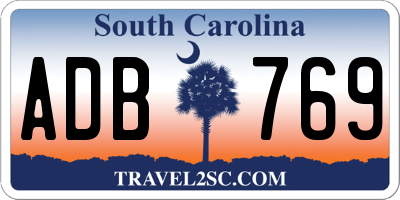 SC license plate ADB769