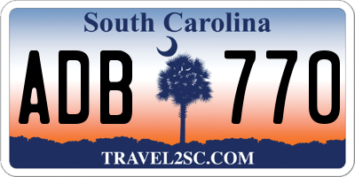SC license plate ADB770