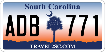 SC license plate ADB771