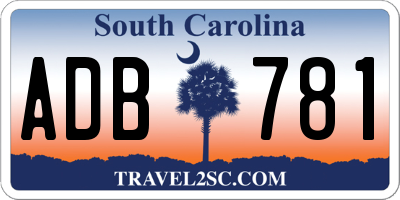 SC license plate ADB781