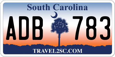 SC license plate ADB783