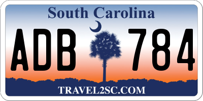 SC license plate ADB784