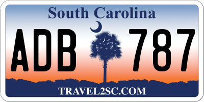 SC license plate ADB787