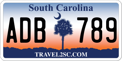 SC license plate ADB789