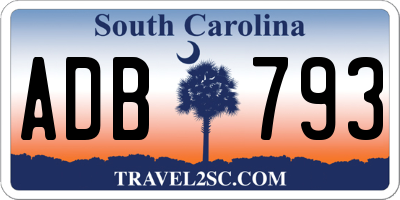 SC license plate ADB793