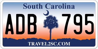 SC license plate ADB795