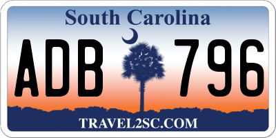 SC license plate ADB796