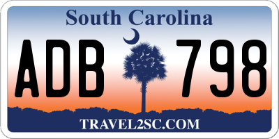 SC license plate ADB798