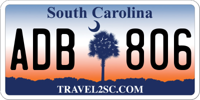 SC license plate ADB806