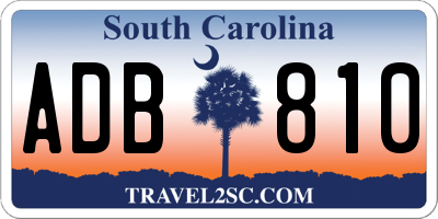 SC license plate ADB810
