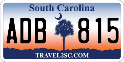 SC license plate ADB815