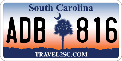 SC license plate ADB816