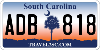 SC license plate ADB818