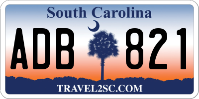 SC license plate ADB821