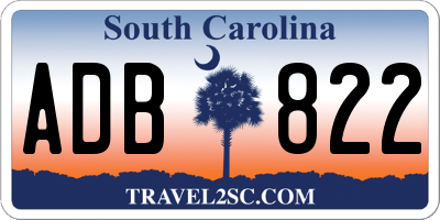 SC license plate ADB822
