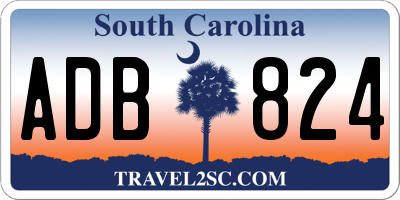 SC license plate ADB824