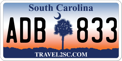 SC license plate ADB833