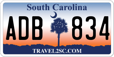 SC license plate ADB834