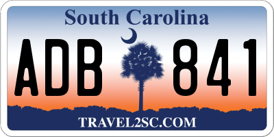 SC license plate ADB841